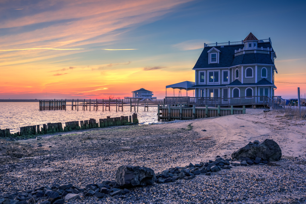 Sunset photograph of Antoinetta's Restaurant in West Creek, NJ