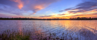 HDR photograph of a pastel sunset at Stafford Forge Wildlife Management Area